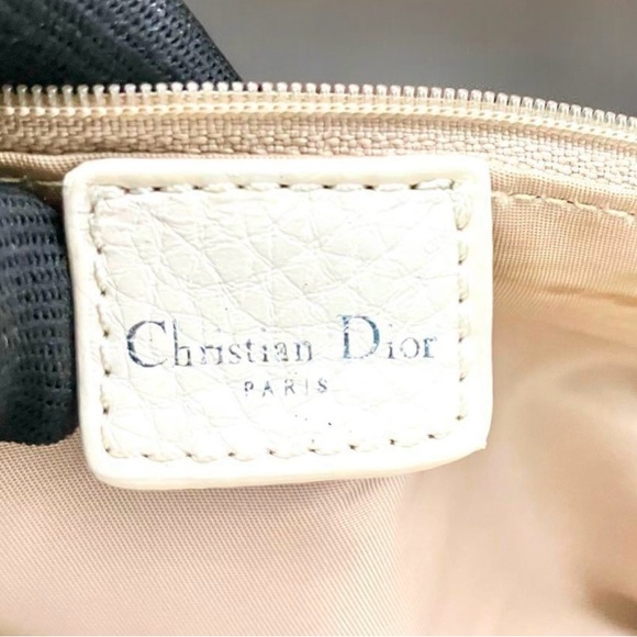 CHRISTIAN DIOR Beige Diorissimo Trotter Canvas Emb Flowers Monogram Bag FLAWS - Picture 16 of 16